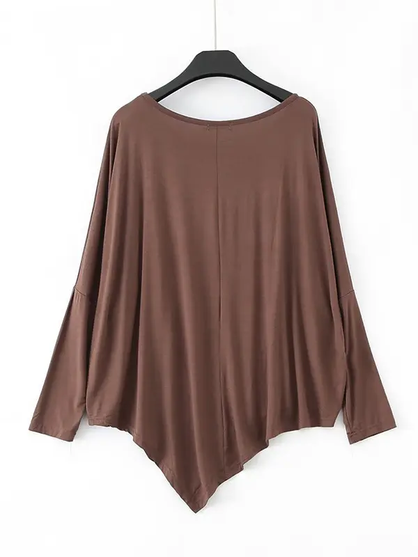 Women Long Sleeve Grey T-Shirt Plus Size Korean Style - Image 8