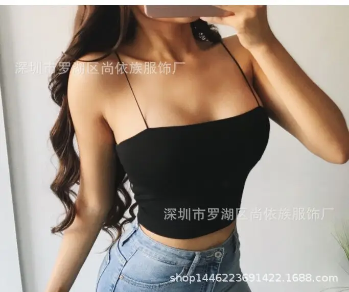 Women's Black Crossbody Bra Top for Summer - Image 2