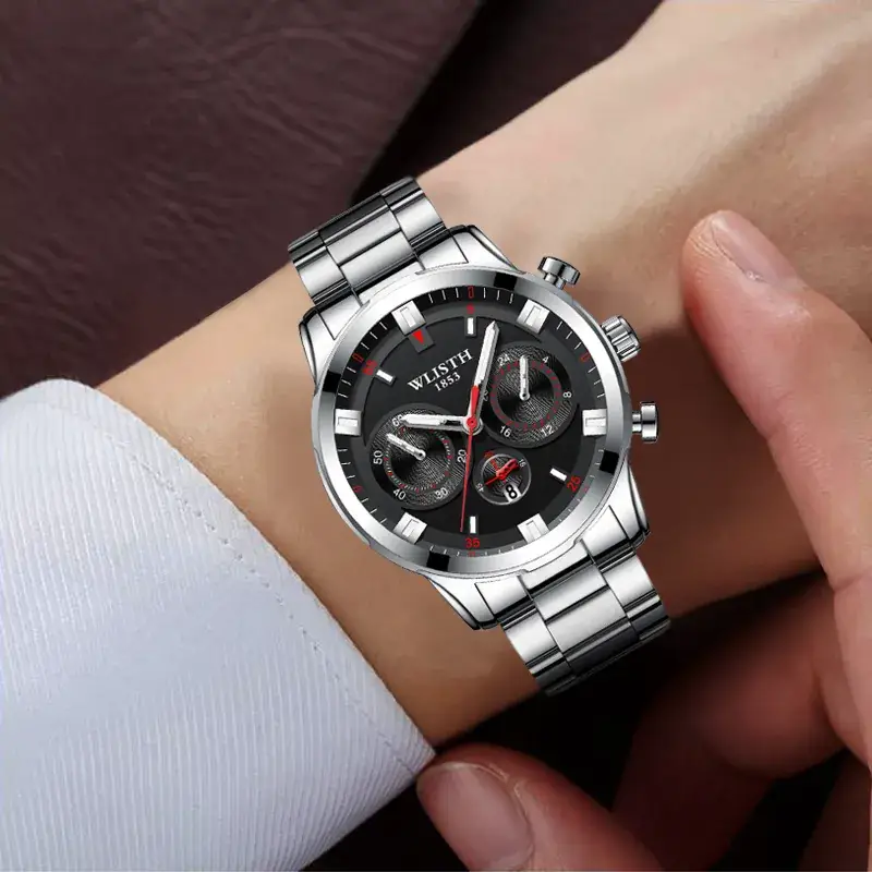 Stealth Steel Chronograph Watch for Men - Image 10