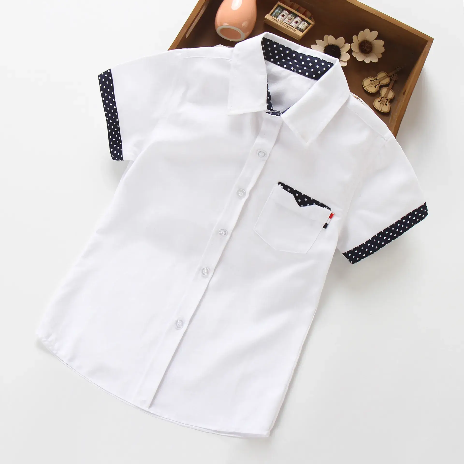 Boys Pink Polka Dot Short Sleeve Shirt 2018 - Image 3