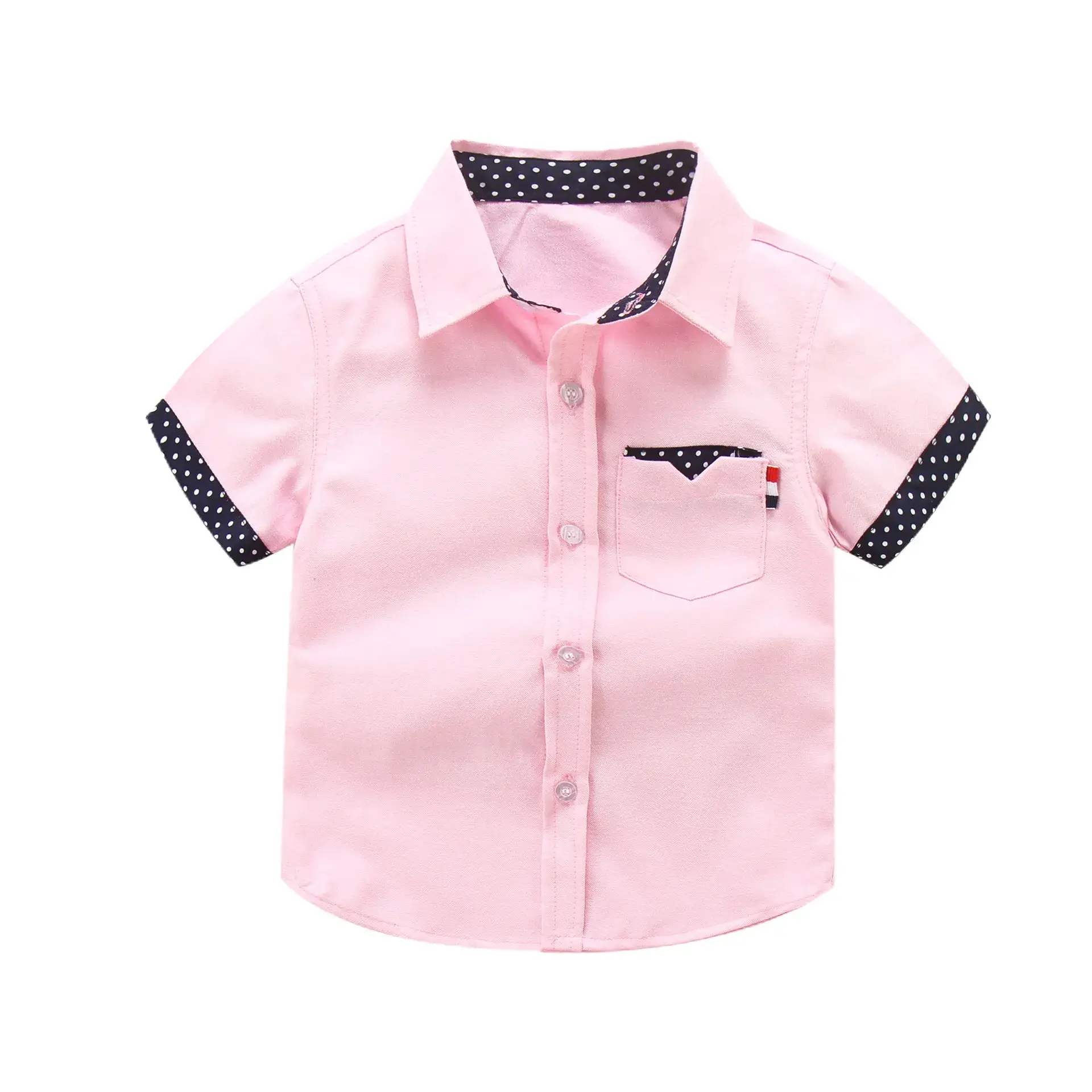 Boys Pink Polka Dot Short Sleeve Shirt 2018 - Image 5