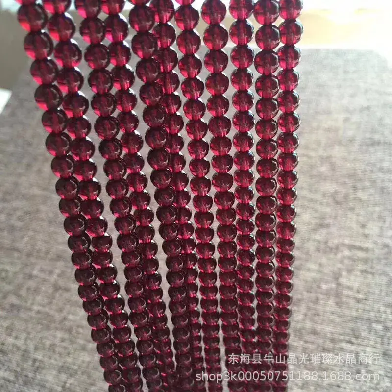 Natural Wine Red Garnet Bracelet with Crystal Beads - Image 7