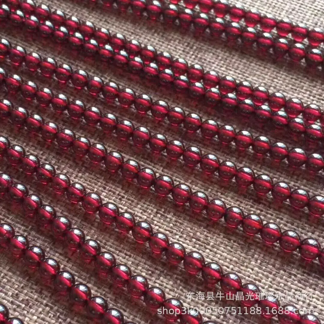 Natural Wine Red Garnet Bracelet with Crystal Beads - Image 9