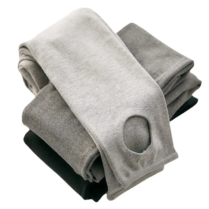 Women's Grey Velvet Padded Leggings Autumn Winter Warm