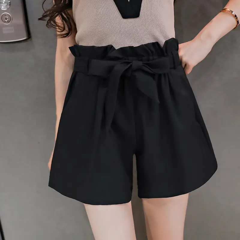 Women's Pink High Waist Loose Leg Shorts