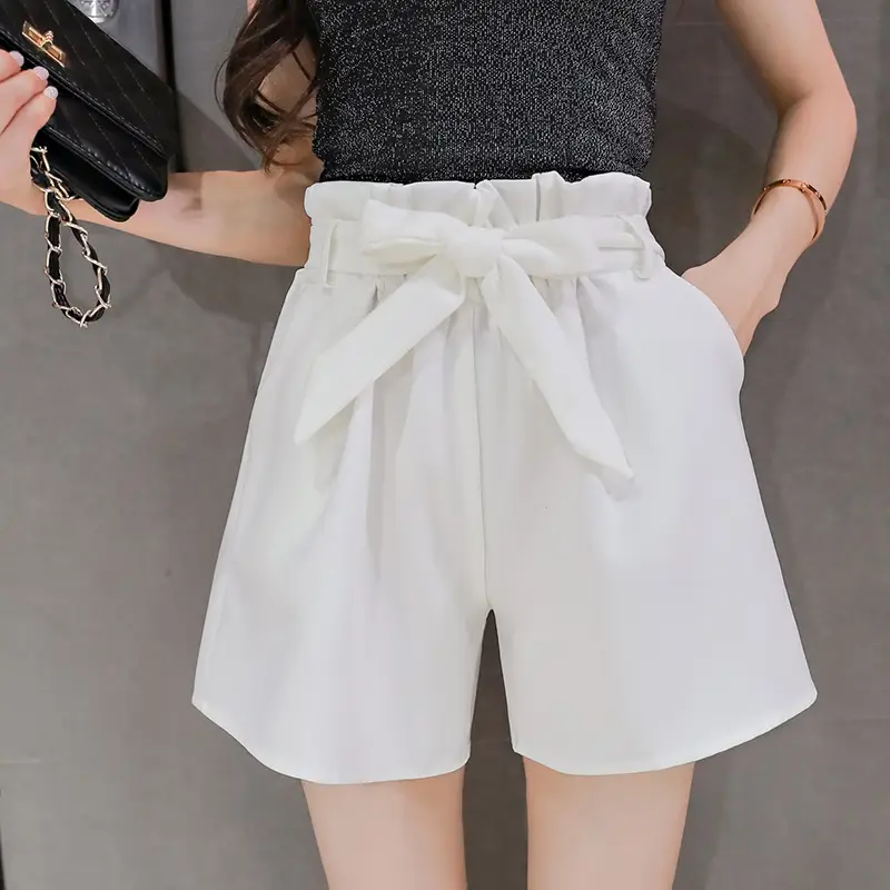 Women's Pink High Waist Loose Leg Shorts