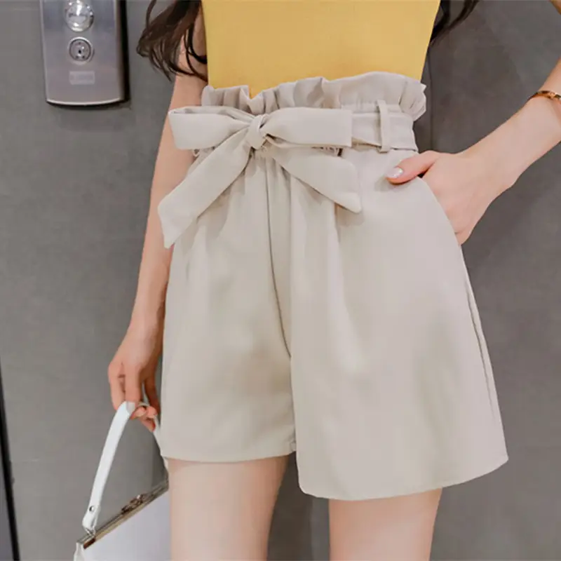 Women's Pink High Waist Loose Leg Shorts