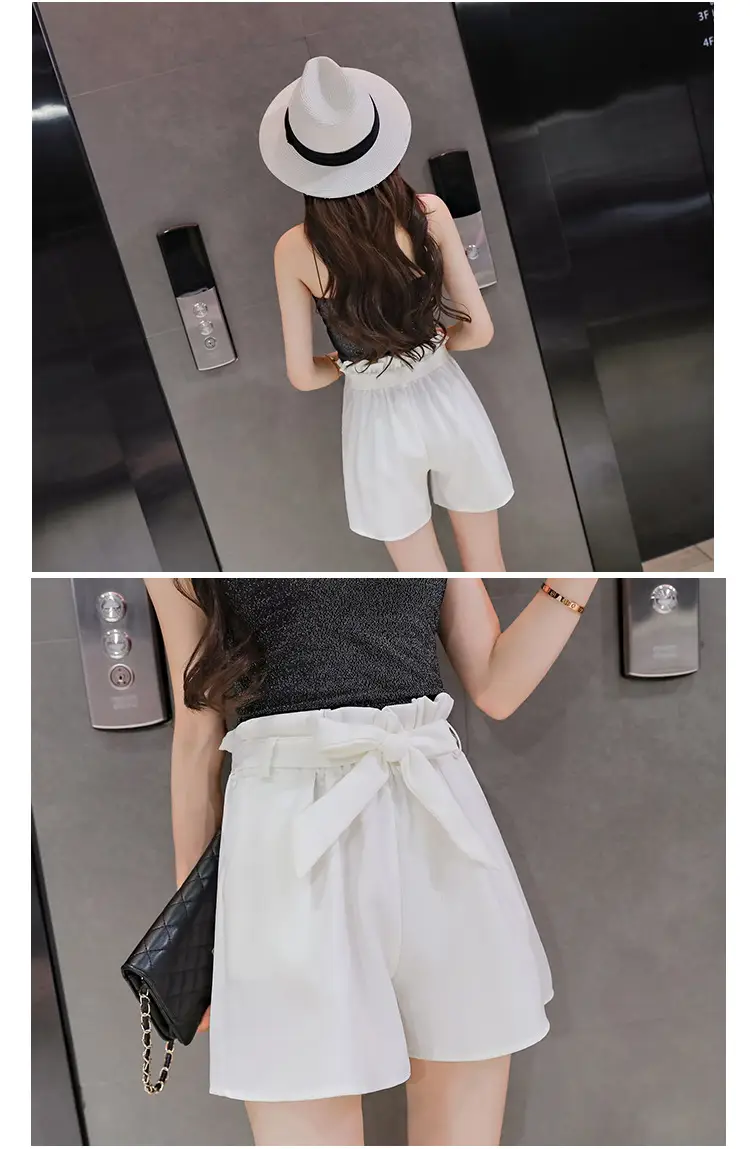 Women's Pink High Waist Loose Leg Shorts — feature 16