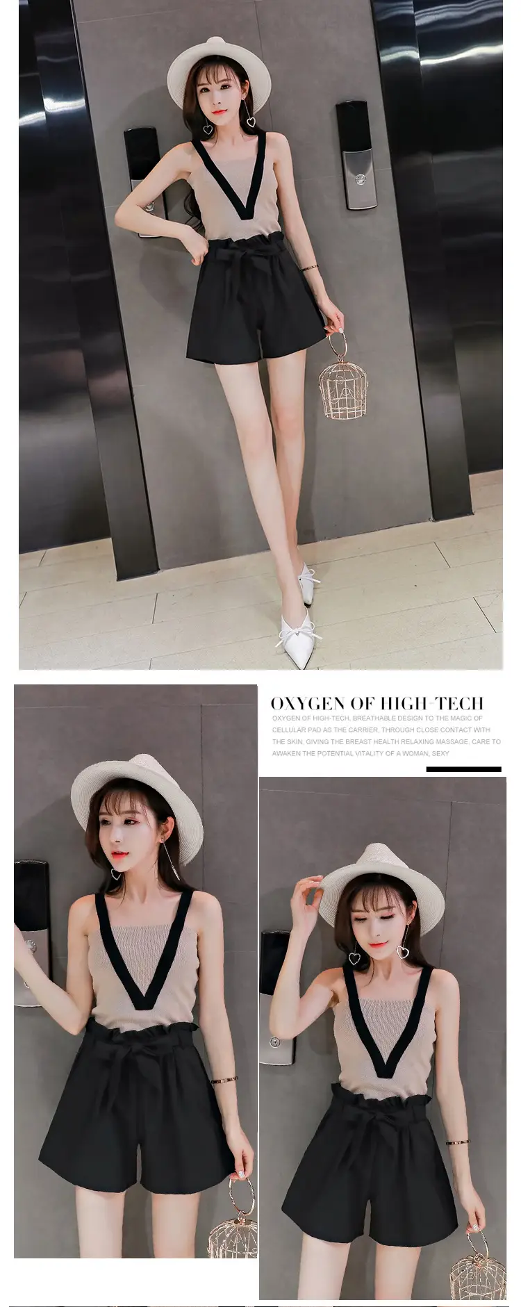 Women's Pink High Waist Loose Leg Shorts — feature 8
