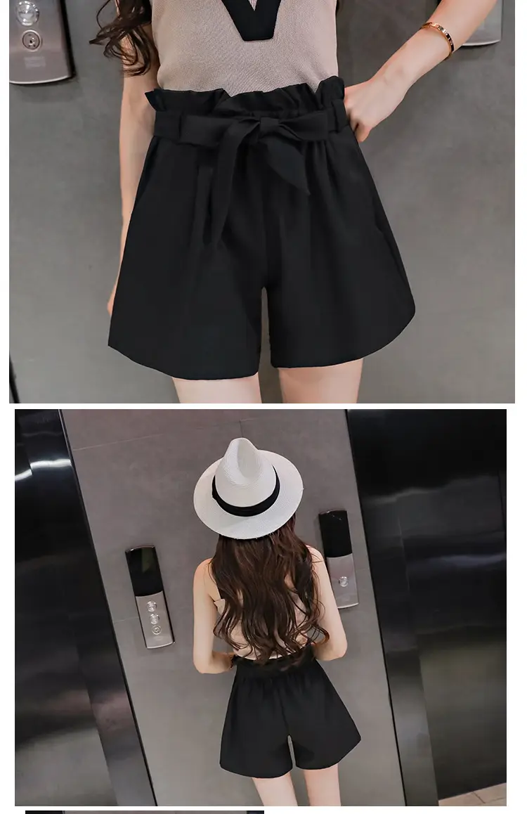 Women's Pink High Waist Loose Leg Shorts — feature 9