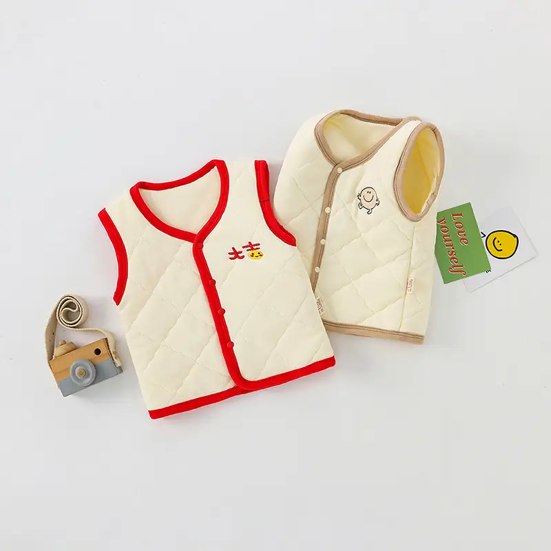 Thickened Red V-Neck Baby Vest for 0-3 Months - Image 6