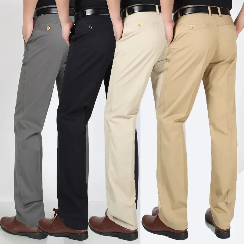 Men's Grey Casual Pants Autumn Loose Straight Fit - Image 7