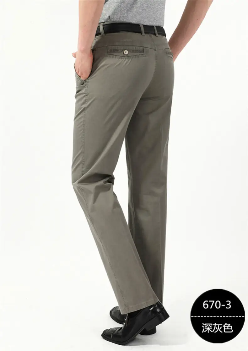 Men's Grey Casual Pants Autumn Loose Straight Fit - Image 4