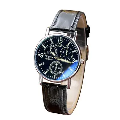 Brown Leather Watch for Men Women Quartz 3D Display - Image 2