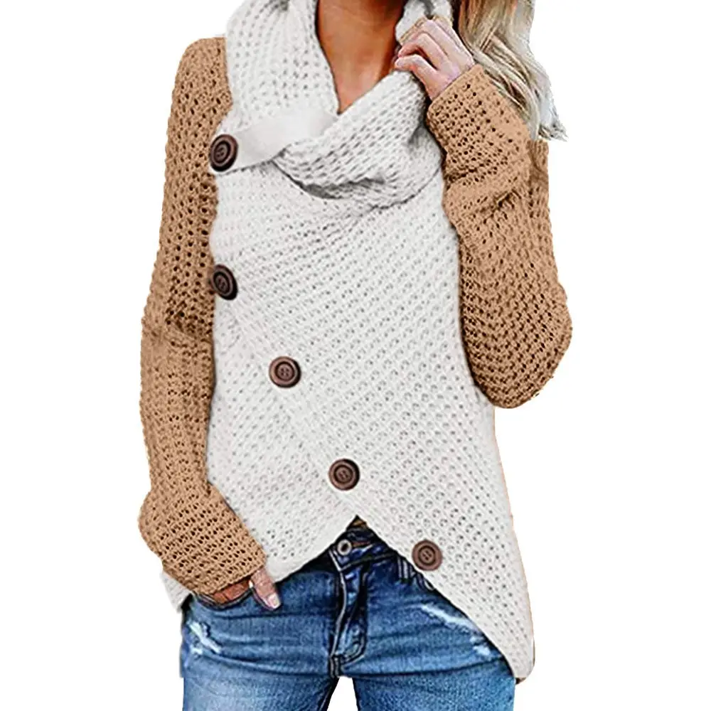 2025 Knitted Turtleneck Sweater Blue Women