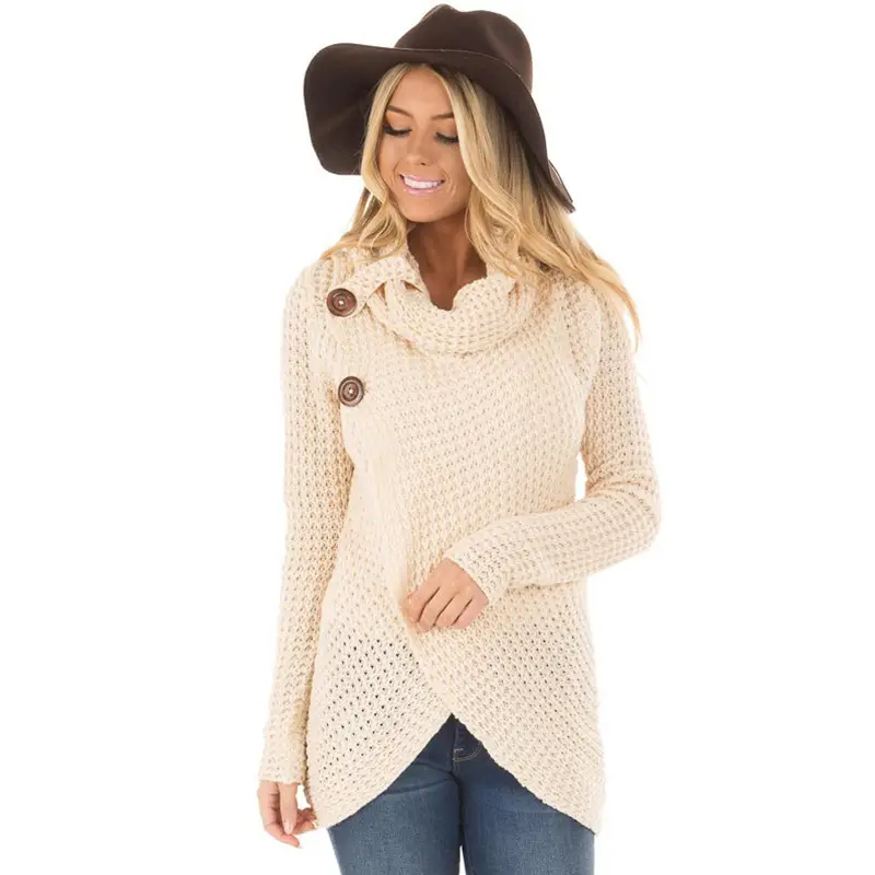2025 Knitted Turtleneck Sweater Blue Women — feature 2