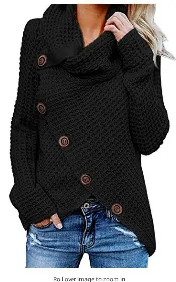 2025 Knitted Turtleneck Sweater Blue Women