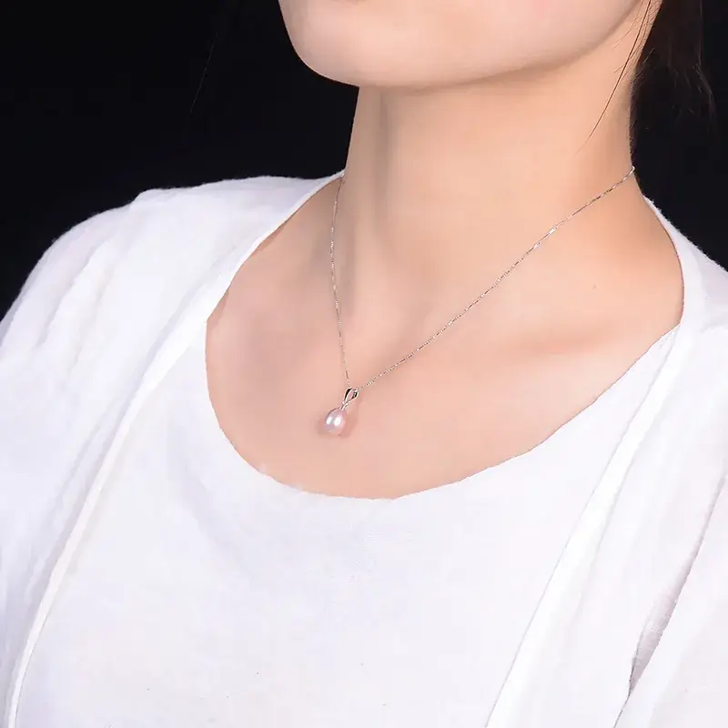 Jingyao White Pearl Water Drop Necklace S925 Silver - Image 5