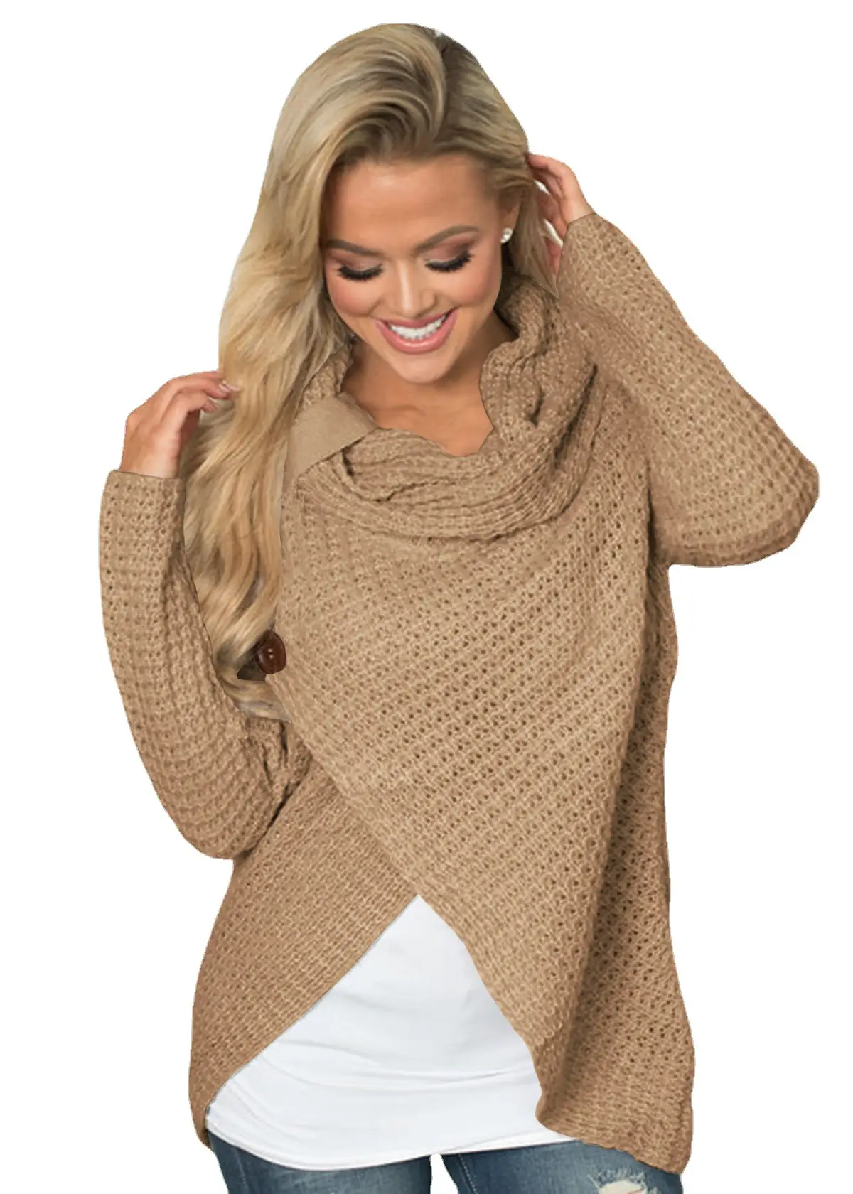 Women Knitted Turtleneck Sweater Maroon 2025 - Image 16