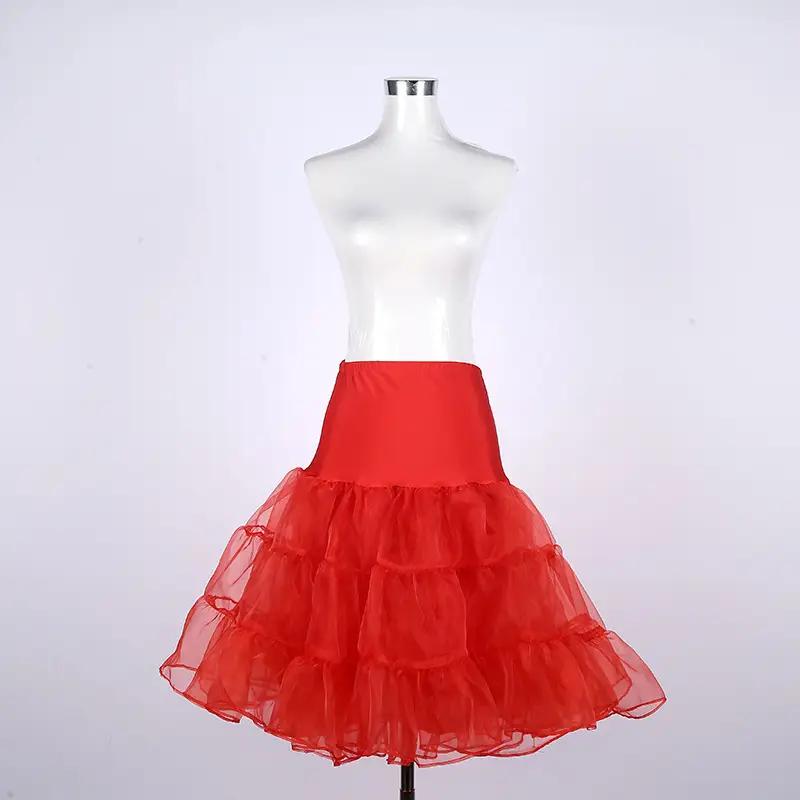 Red Mesh Tuffle Skirt for Women - Image 7