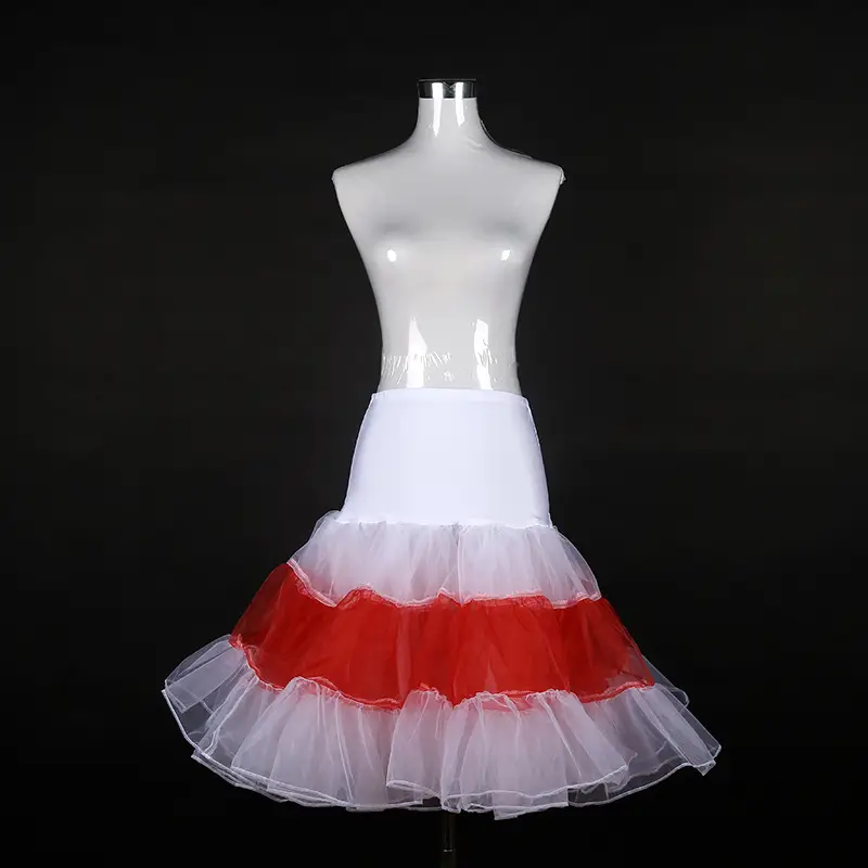 Red Mesh Tuffle Skirt for Women - Image 9
