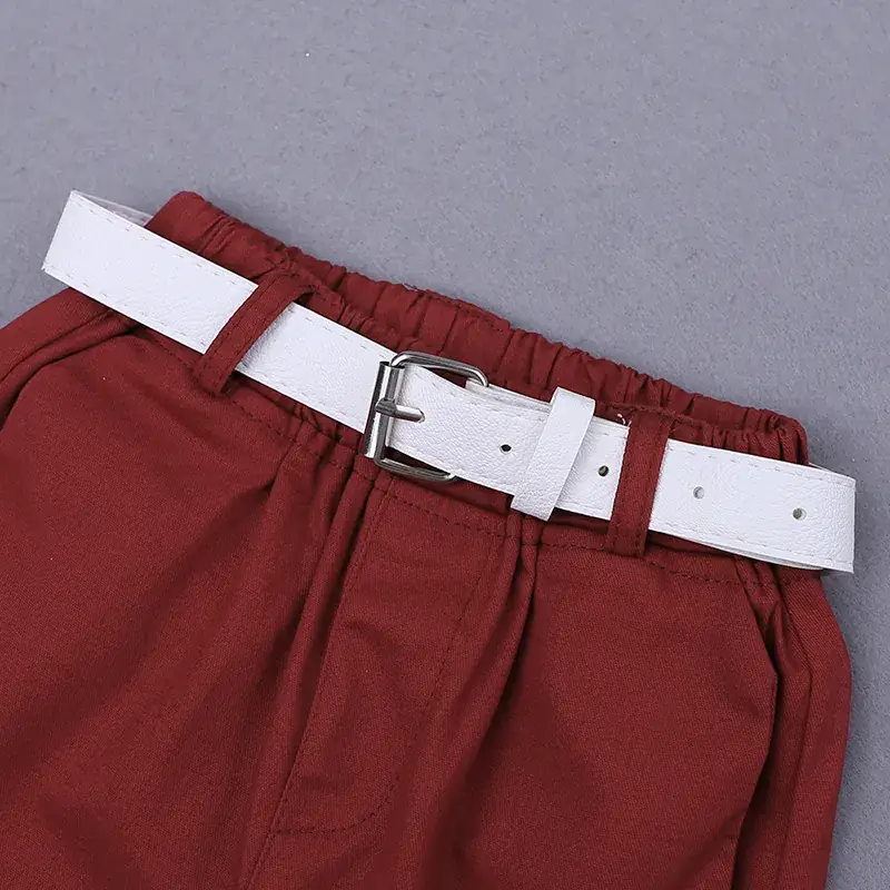 Boys Navy Red Polo Shorts Set Summer Wear - Image 5