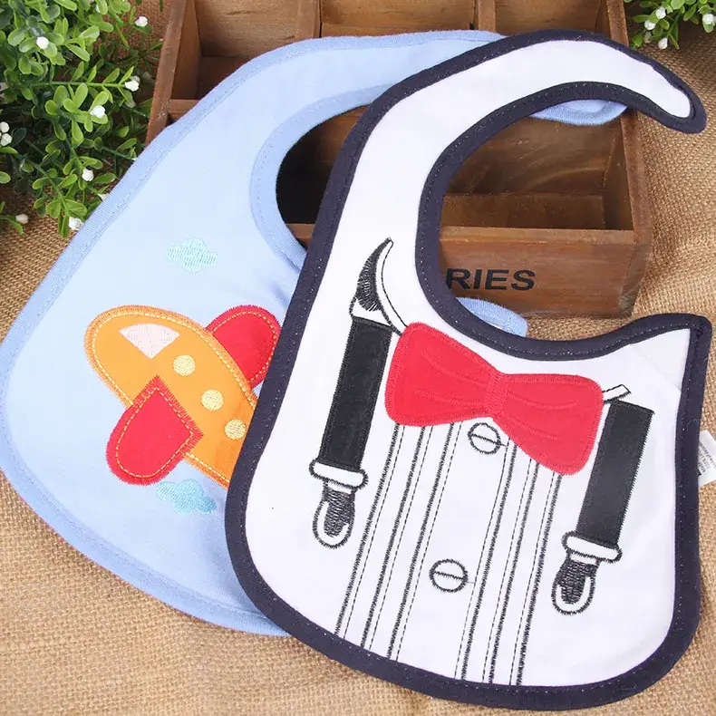Embroidered Pure Cotton Bib for Baby & Mother - Image 3