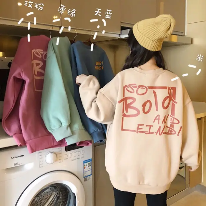 Women Pink Fleece Round Neck Sweatshirt 2025 - Image 6