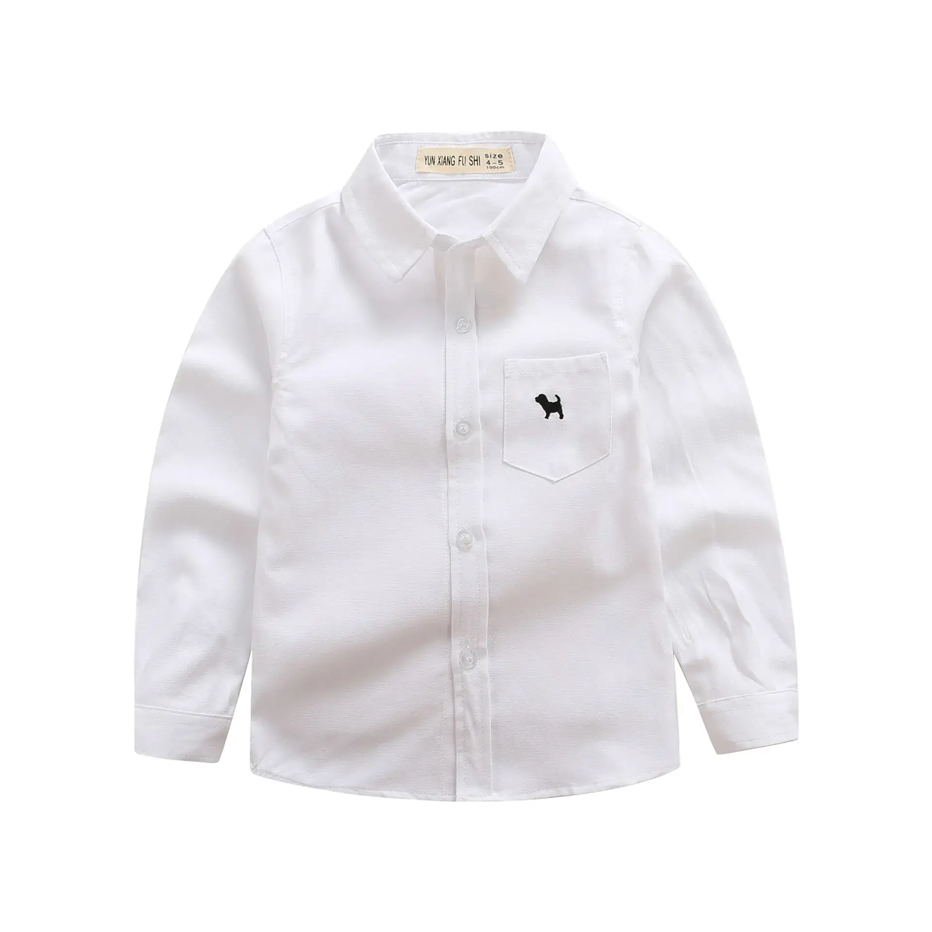 White Long-Sleeved Boys Shirt for School Uniforms - Image 14