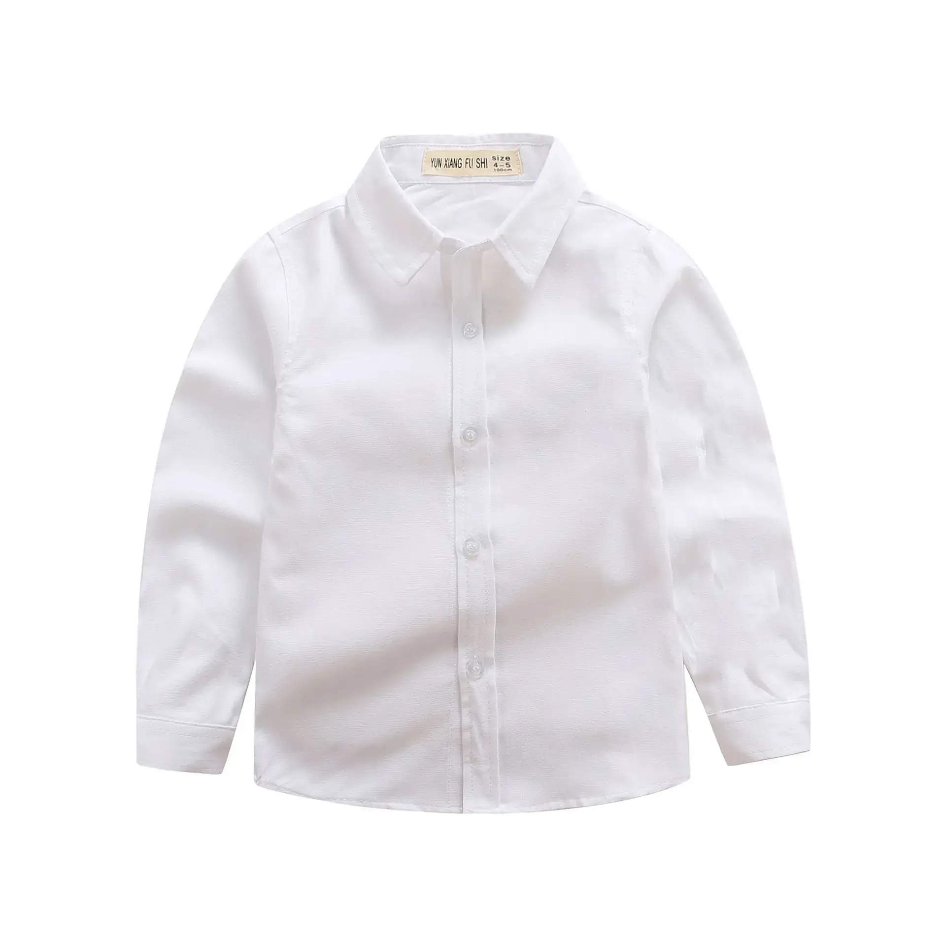 White Long-Sleeved Boys Shirt for School Uniforms - Image 15