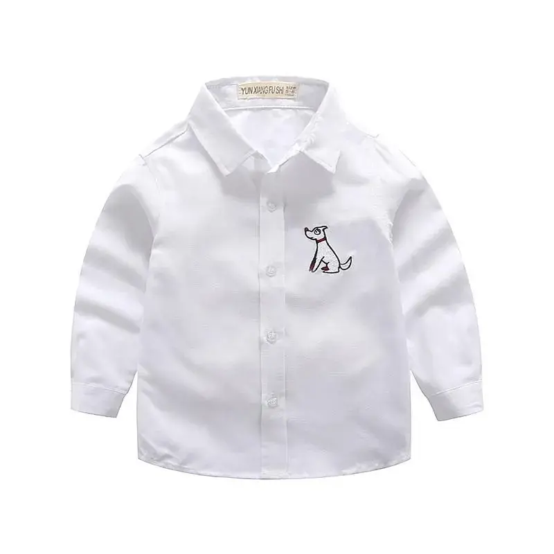 White Long-Sleeved Boys Shirt for School Uniforms - Image 18