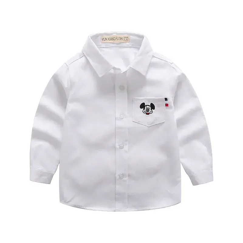 White Long-Sleeved Boys Shirt for School Uniforms - Image 21