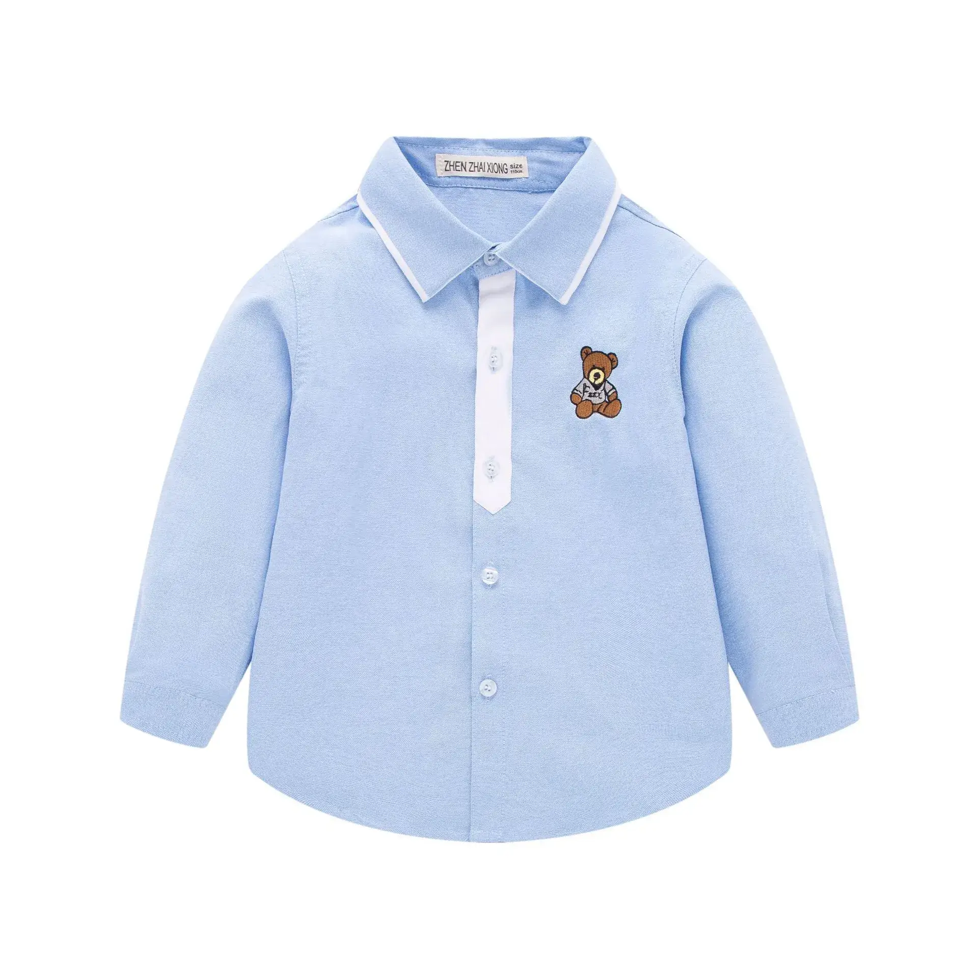 White Long-Sleeved Boys Shirt for School Uniforms - Image 22