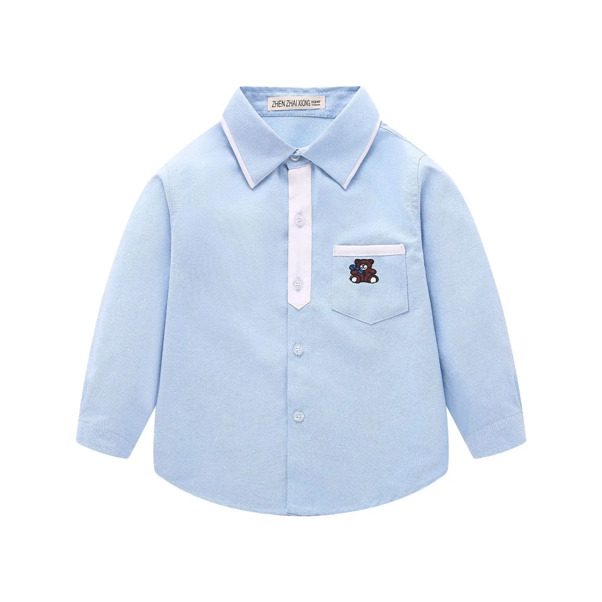 White Long-Sleeved Boys Shirt for School Uniforms - Image 24