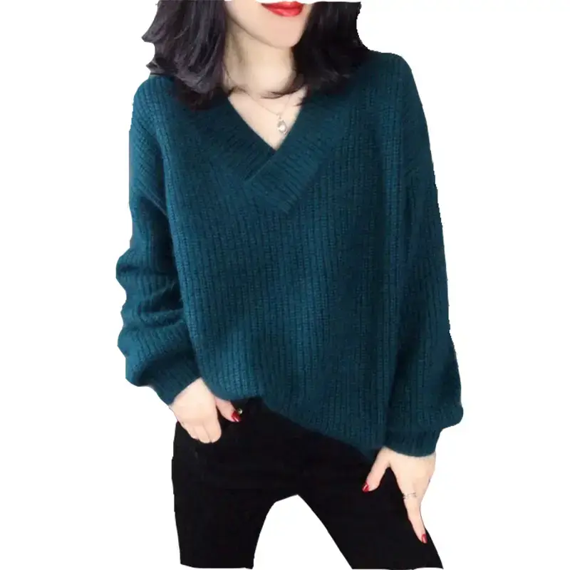 Women's Korean Style V-Neck Pullover Sweater - Image 10