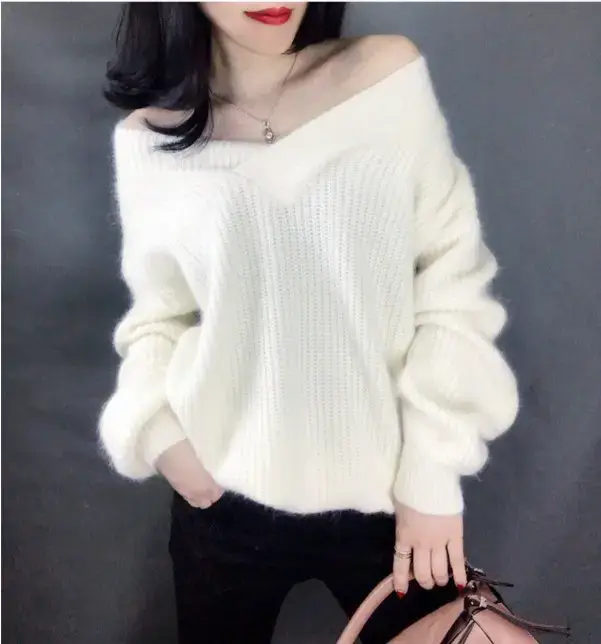 Women's Korean Style V-Neck Pullover Sweater — feature 12