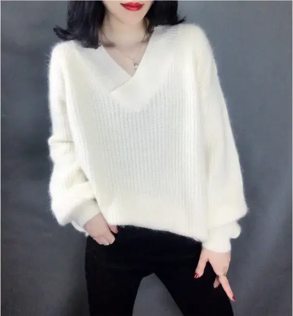 Women's Korean Style V-Neck Pullover Sweater — feature 15