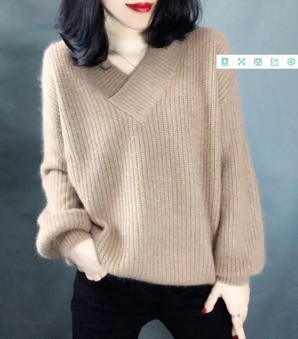 Women's Korean Style V-Neck Pullover Sweater — feature 16