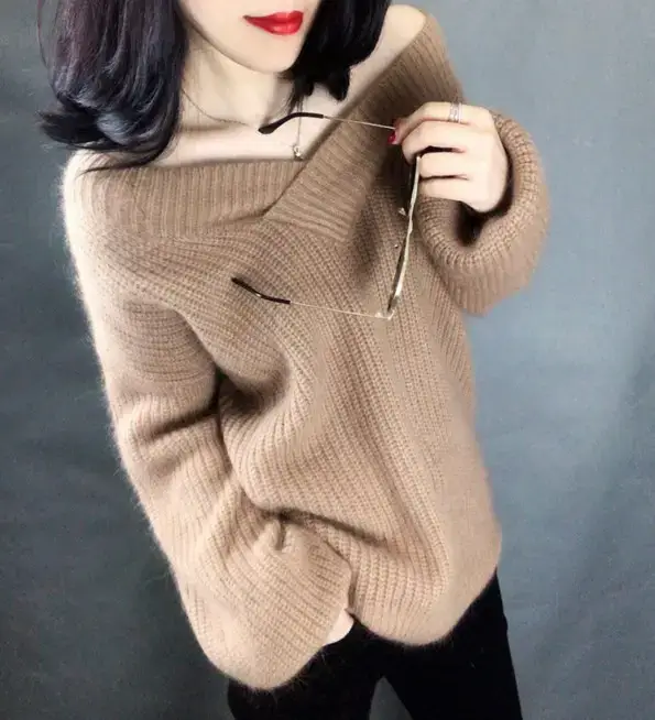 Women's Korean Style V-Neck Pullover Sweater — feature 20