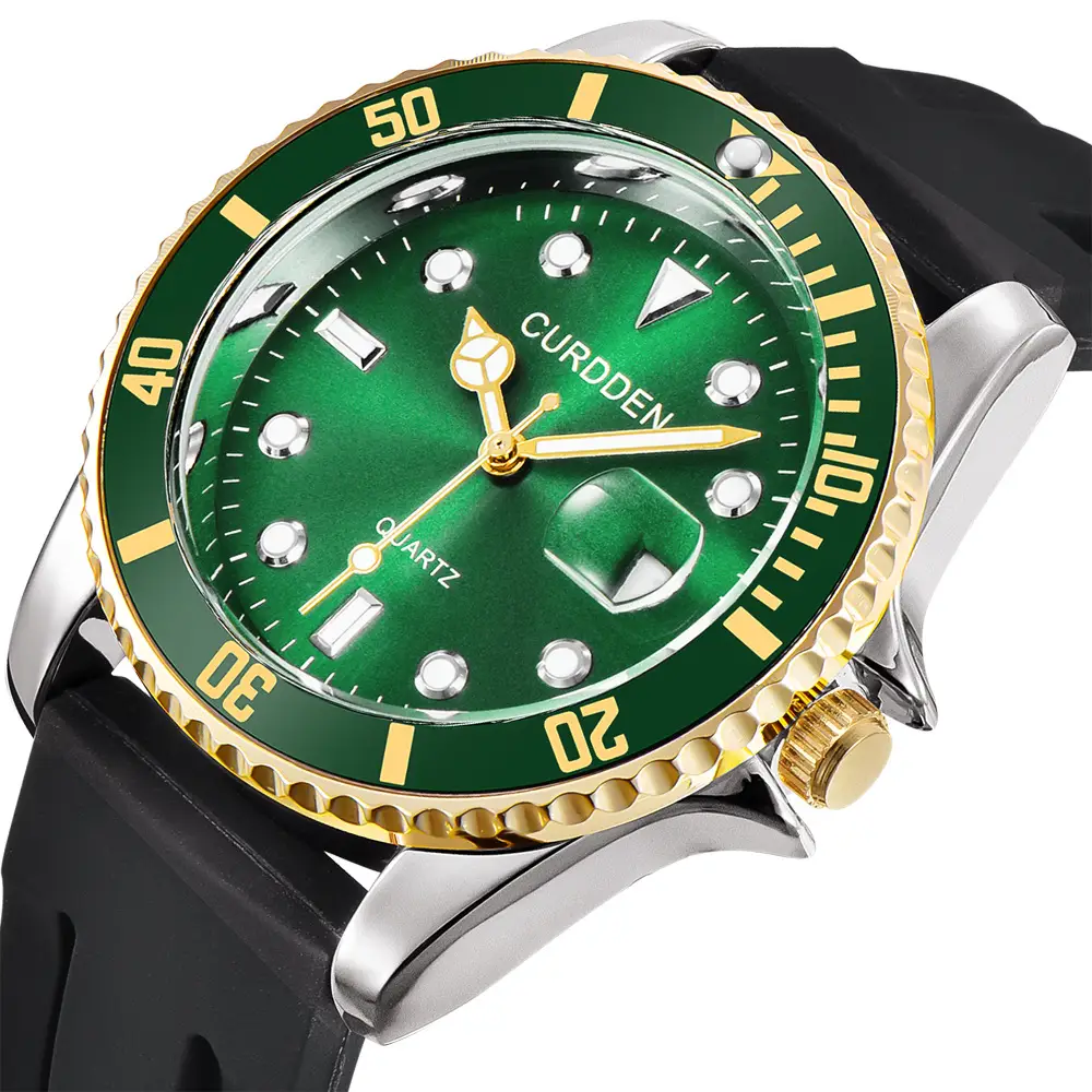 Curssen Men Green Silicone Quartz Wristwatch - Image 10