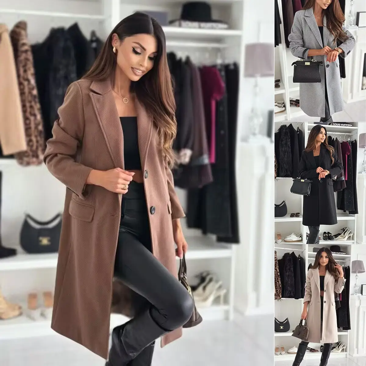 Women's 2025 Green Button Jacket Suit Casual Winter โ feature 45