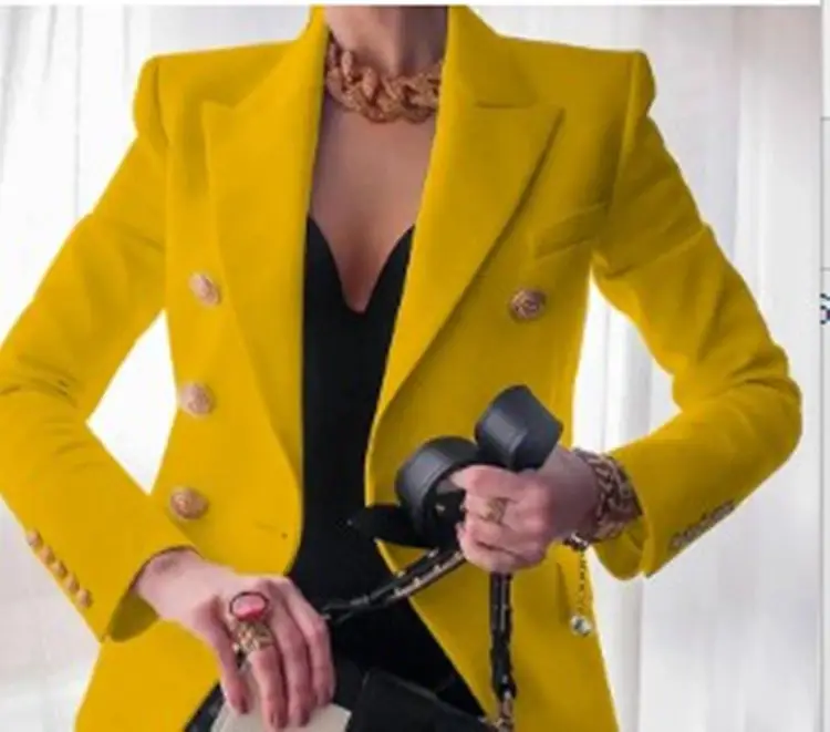 Women's 2025 Green Button Jacket Suit Casual Winter - Image 10