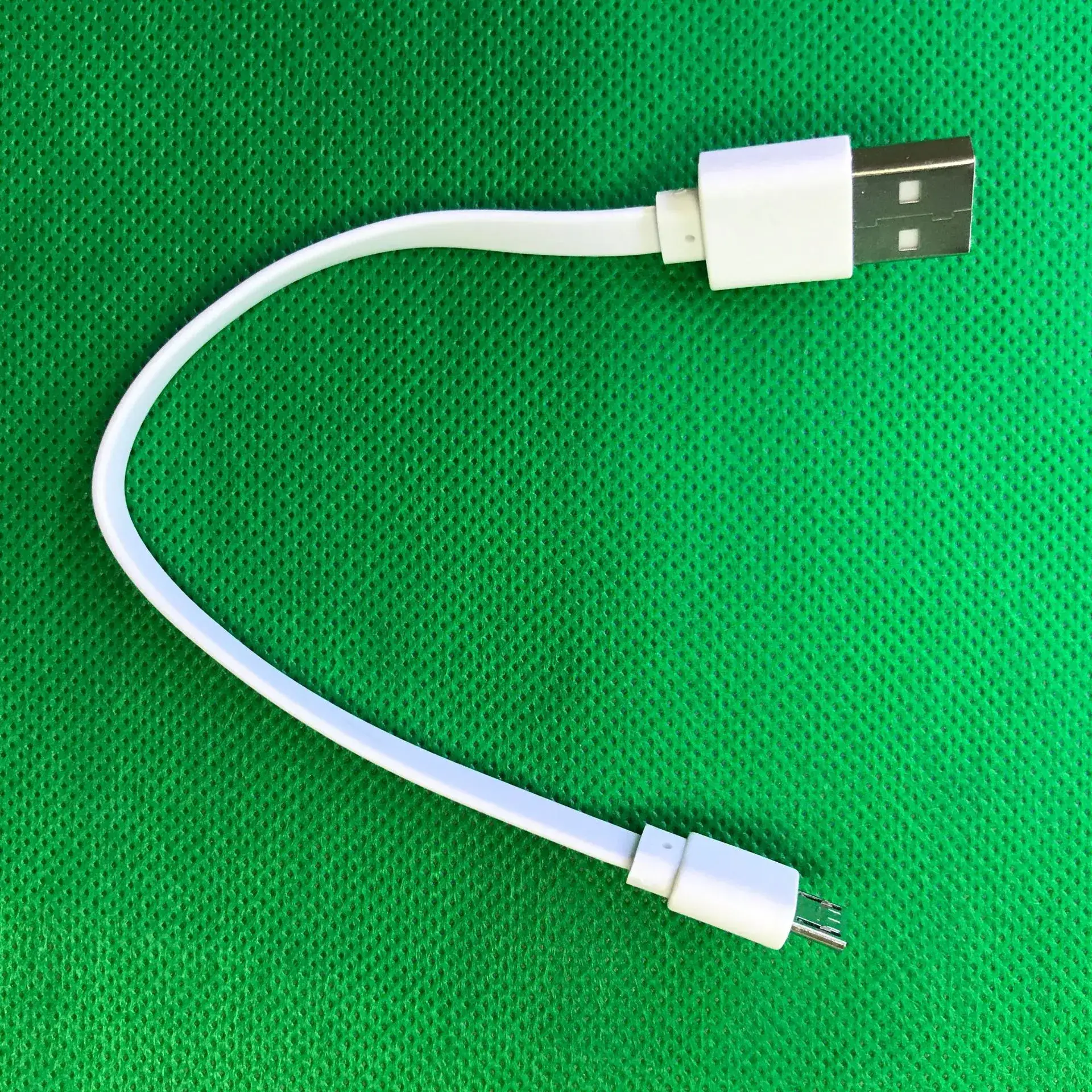 V8 Flat USB Cable 20cm 2A Green PVC - Image 3