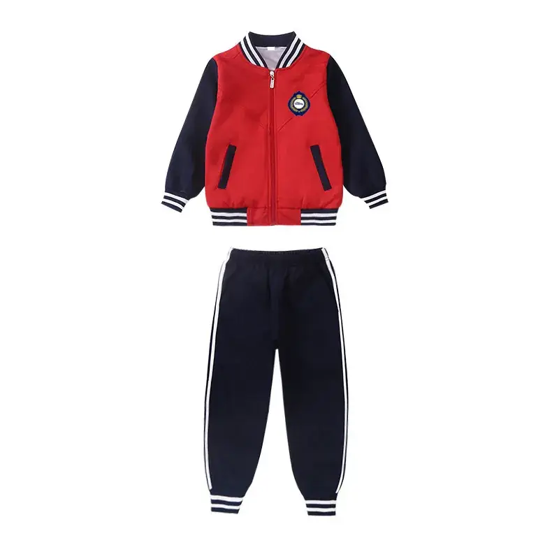 Red Black Kids Track Suit Set for Kids School Uniform