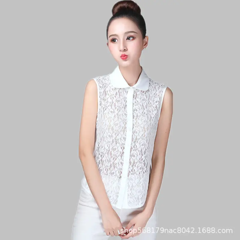 White Lace Collar Shirt for Women Elegant Western Style - Image 14