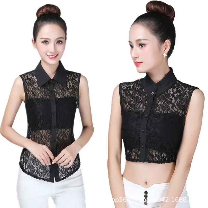 White Lace Collar Shirt for Women Elegant Western Style - Image 17