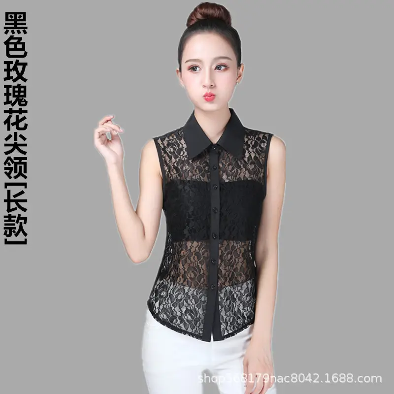 White Lace Collar Shirt for Women Elegant Western Style - Image 4