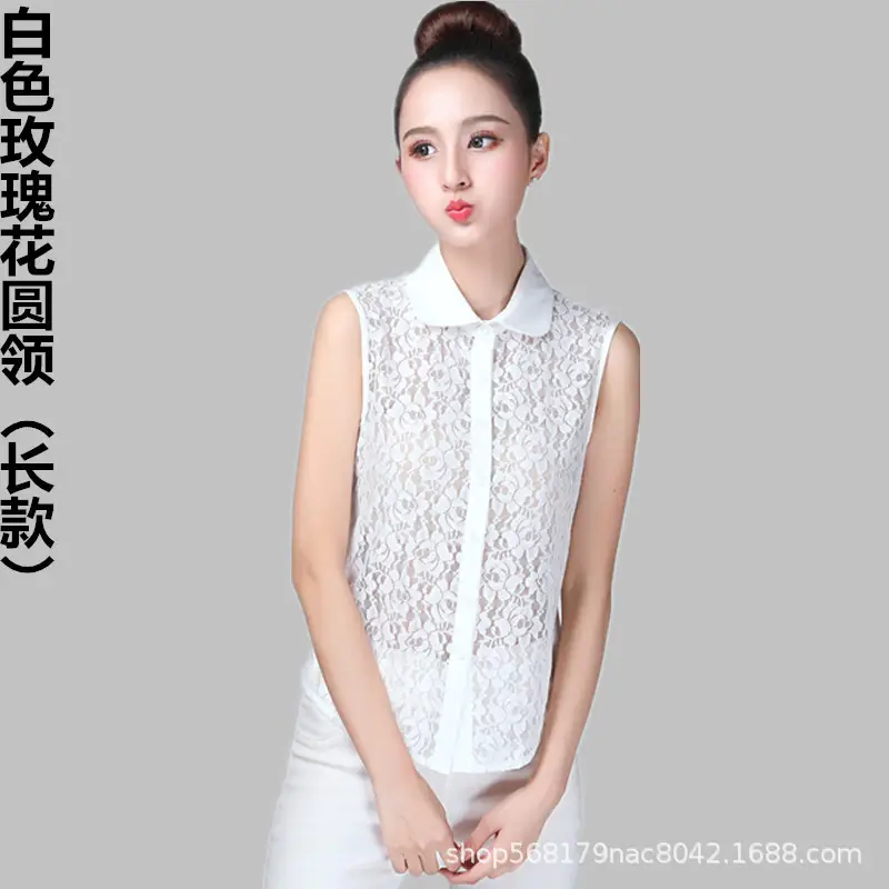 White Lace Collar Shirt for Women Elegant Western Style - Image 5