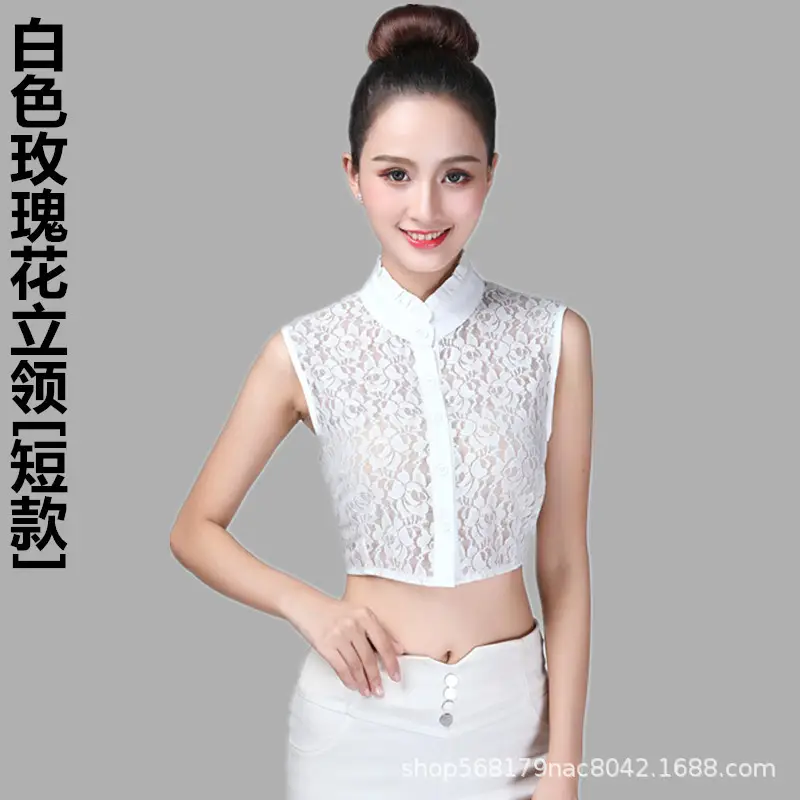 White Lace Collar Shirt for Women Elegant Western Style - Image 7