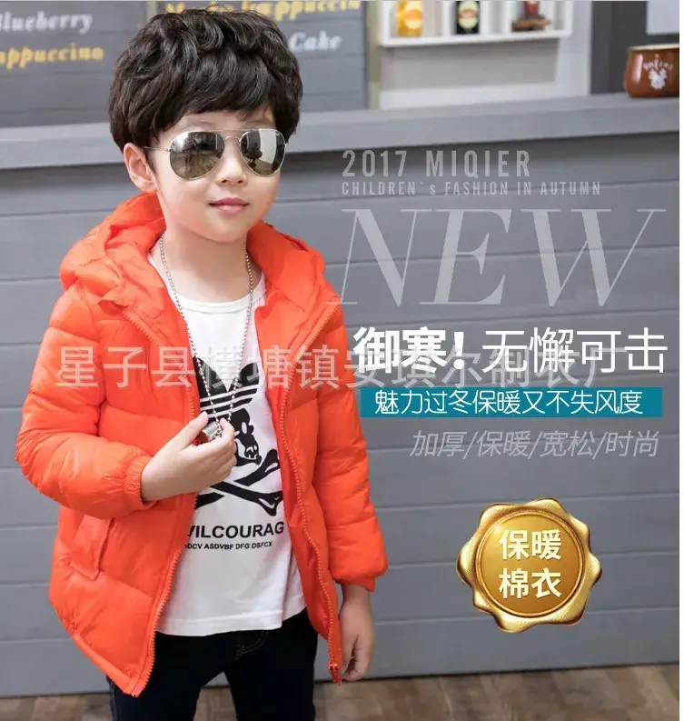 Red Hooded Cotton Padded Baby Coat for Boys Girls Medium